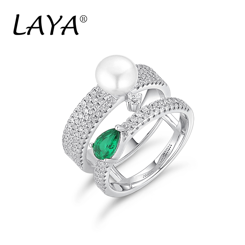 Freshwater Line - Anello Nano verde perla d'acqua dolce